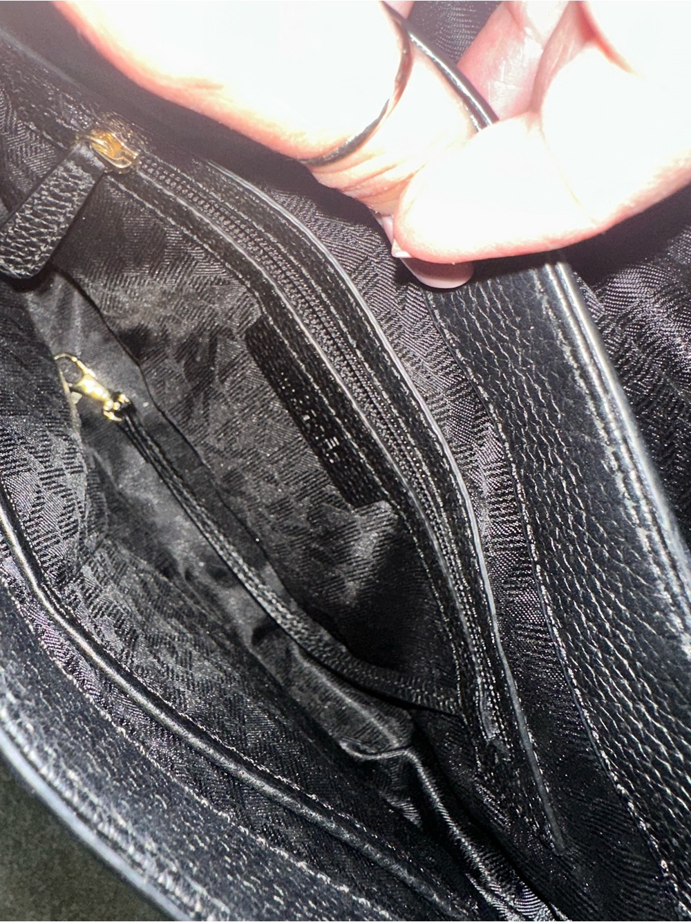 Michael Kors Black Pebbled Leather Saddle Crossbody with Gold Logo - Picture 3 of 4